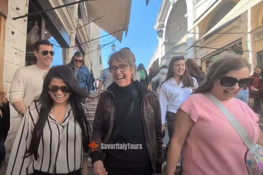 Hear stories and legends of famous land marks in Venice during the tour. Food and wine tour Venice