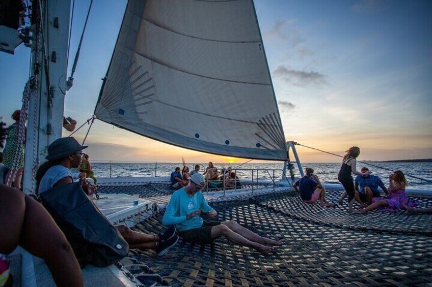 We're sailing at night
