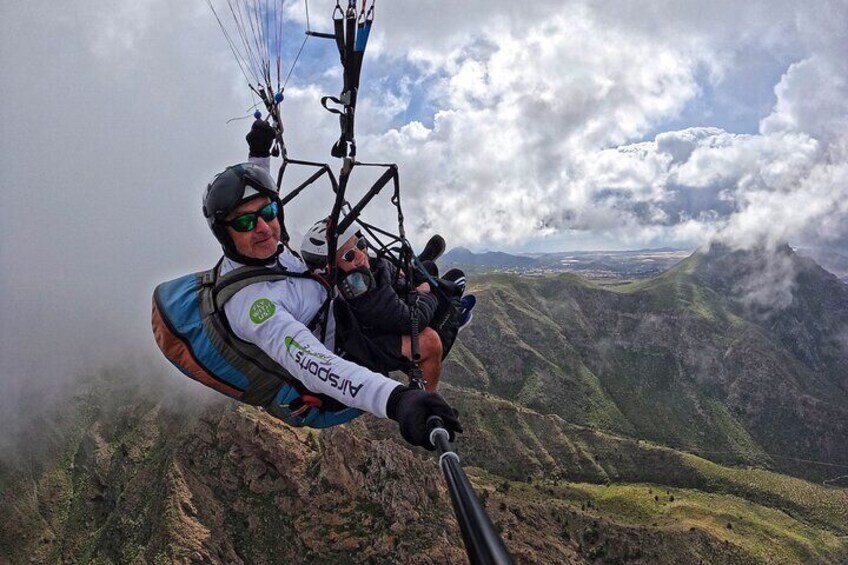 BRONZE tandem paragliding flight in South Tenerife, free pick up