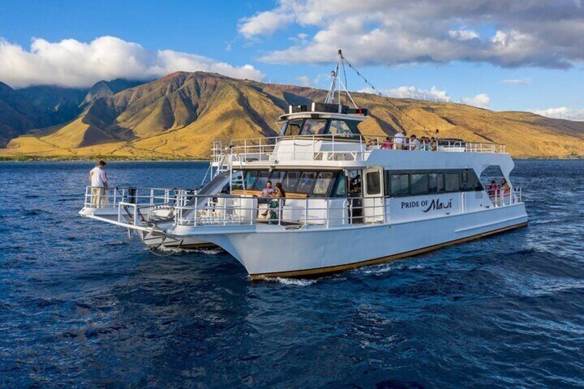 Maui's largest Maxi Power Catamaran operating at 60% of our Coast Guard capacity. Uncrowded, Unhurried, Unmatched
