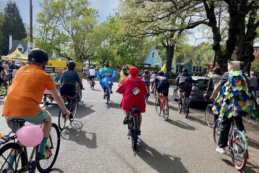 We might come across the vibrant bicycling culture in Portland — it’s all about the fun!