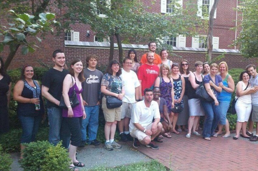 In the courtyard of Dr. Benjamin Rush, signer of the Declaration of Independence. 