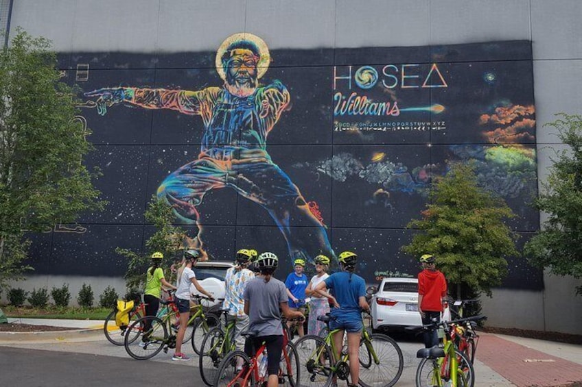 Civil Rights leader and activist Hosea Williams honored by local muralist, Fabian Williams.