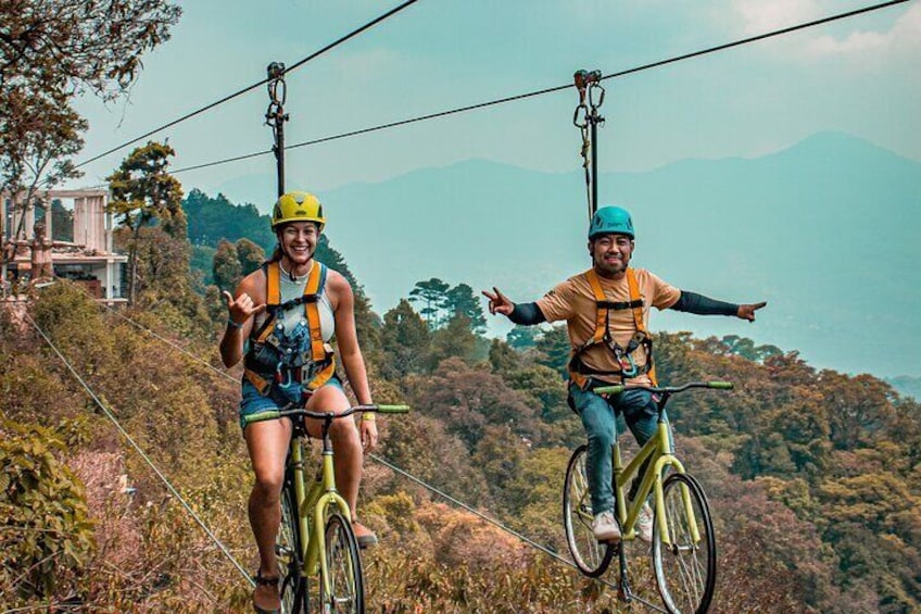 bicycle ride in the clouds with amazing views at Altamira