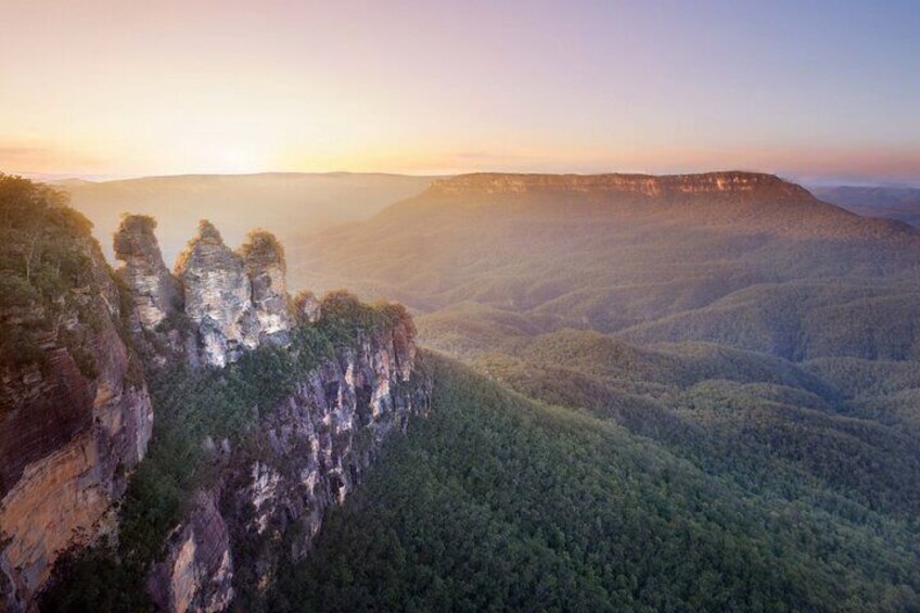The stunning Three Sisters and Mt Solitary standing tall overlooking the most photographed valley in Australia