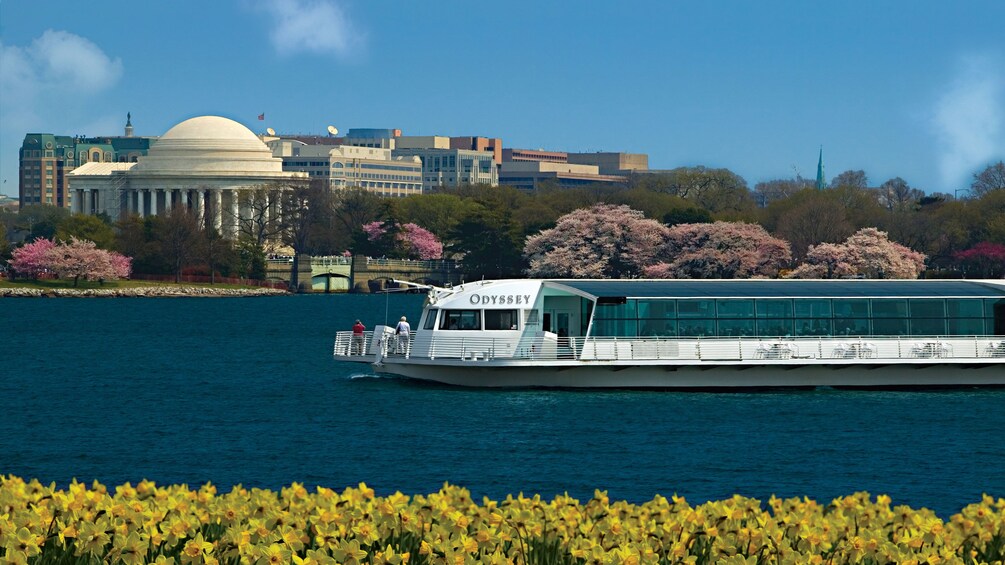 The Odyssey of Washington cruising by the Jefferson Memorial in Washington DC