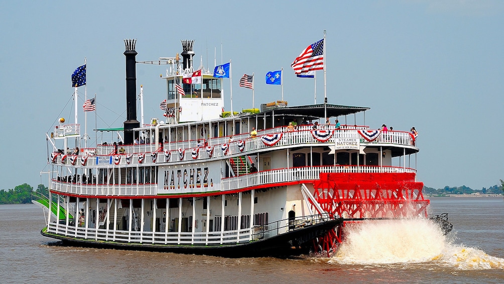 steamboat Natchez on river in New Orleans