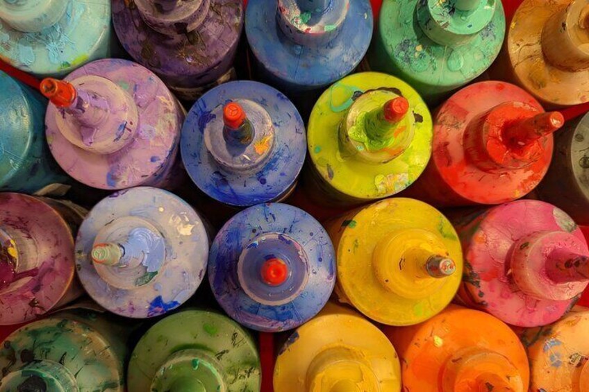 We prep all of the paints and materials for each class. All of the paints are pre-mixed easy use and convenience.