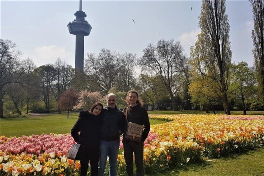 We had a nice walk in the park. In the back you can see the Euromast.