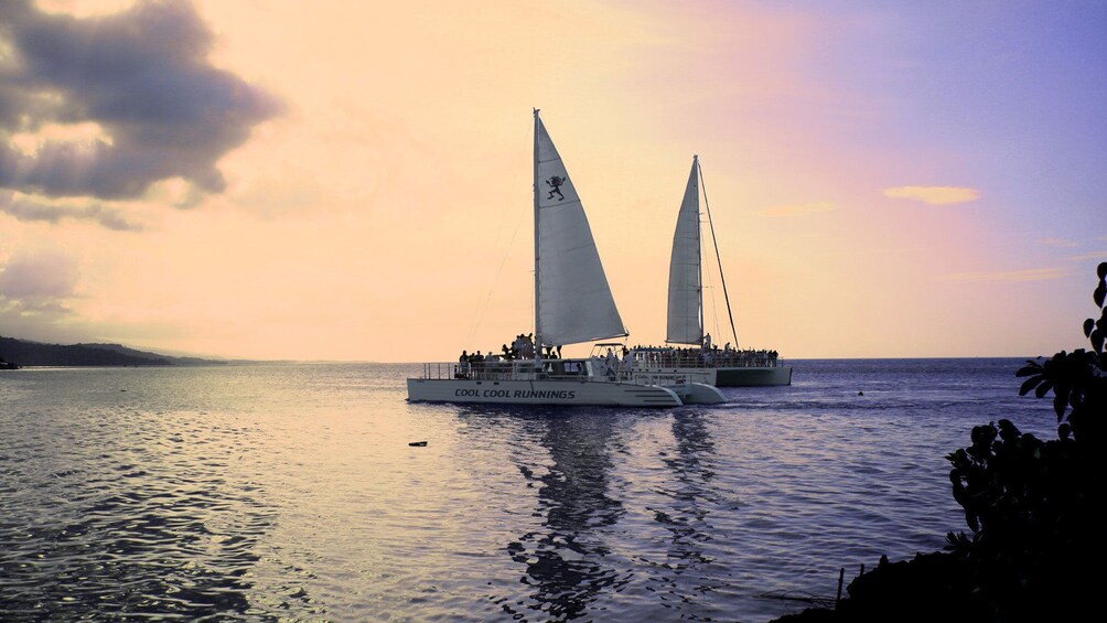 two sail boats on the Caribbean sea near Jamaica 