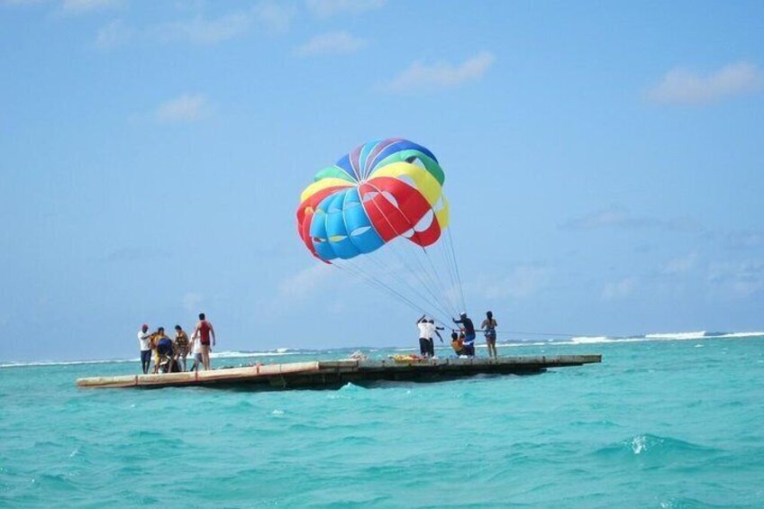 Marvelous Ile aux Cerf island: Speed Boat, Parasailing, Lunch & GRSE waterfall