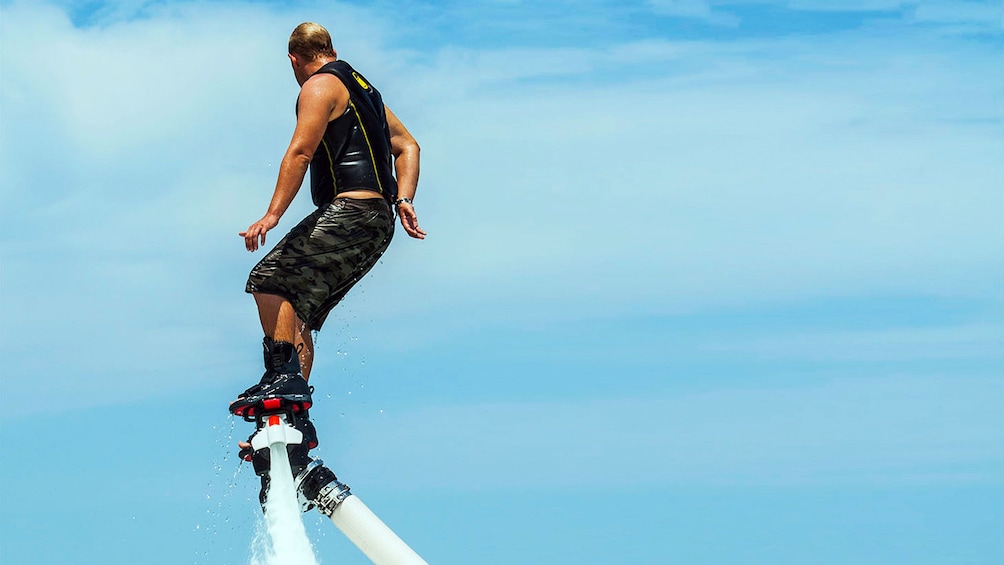 man fly boarding in Abu Dhabi