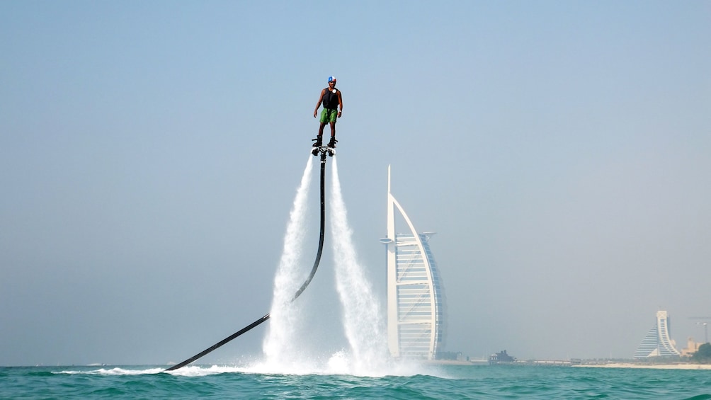 man fly boarding in Abu Dhabi