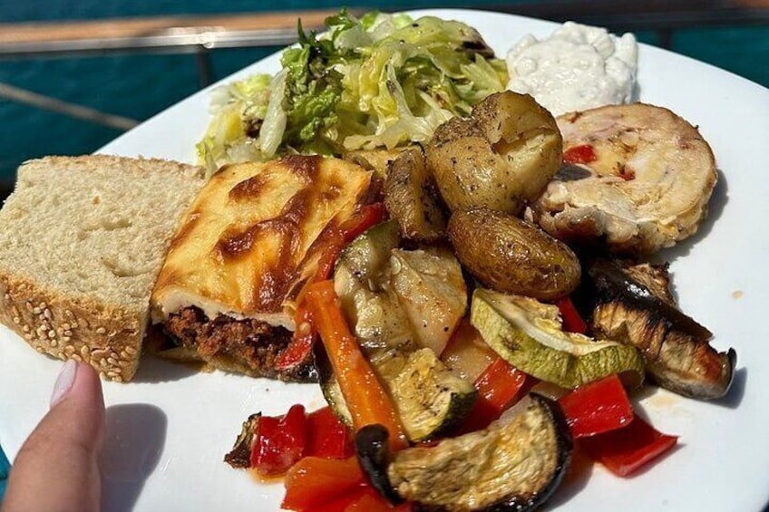 Local Mediterranean style buffet cooked on board
