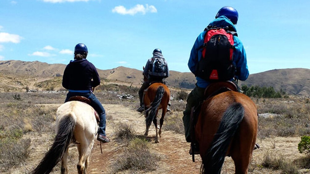 Horseriding back in Saqsayhuaman and inca ruins Cusco