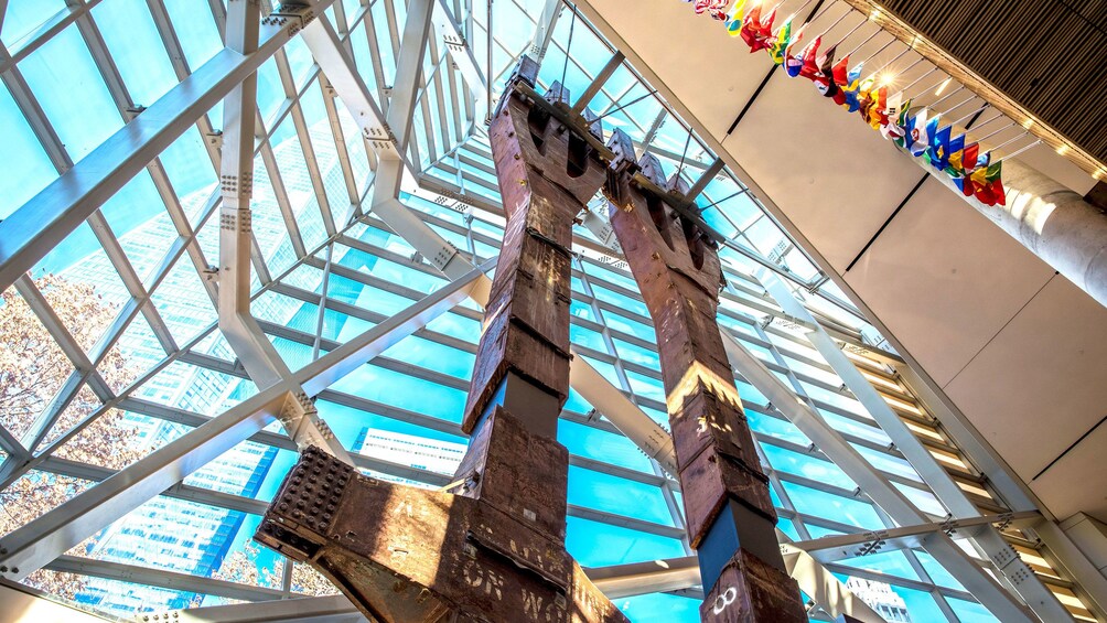 View of remaining supports at the National September 11 Memorial Museum in New York