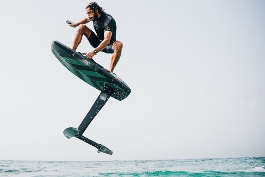 Dynamic Windsurfing E-foil fly on the water