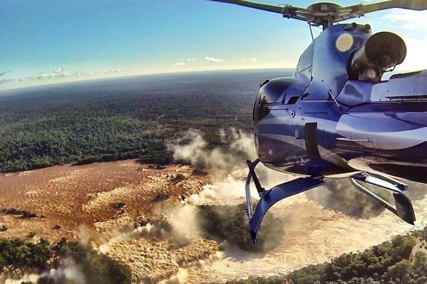 Panoramic Helicopter Flight over Iguassu Falls