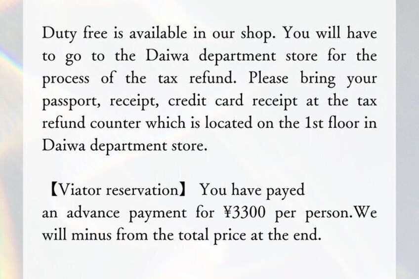 For customers from overseas