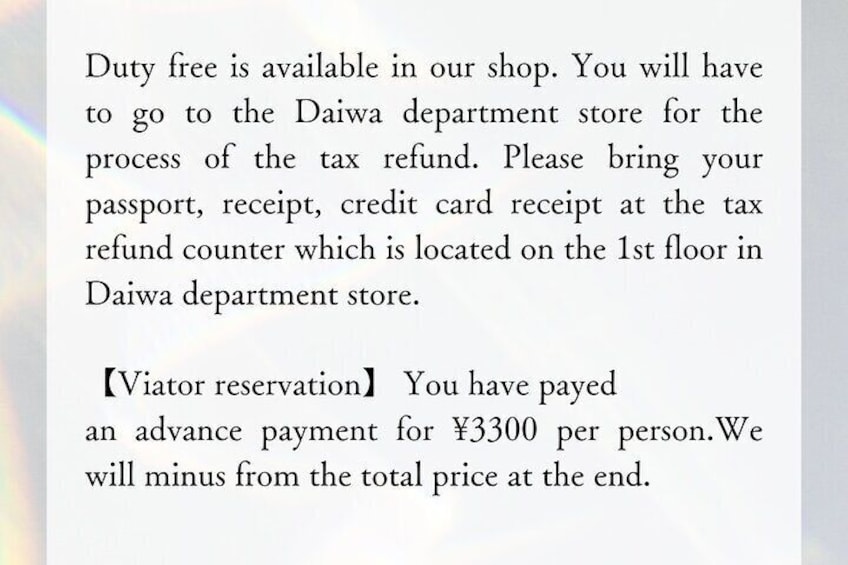 For customers from overseas