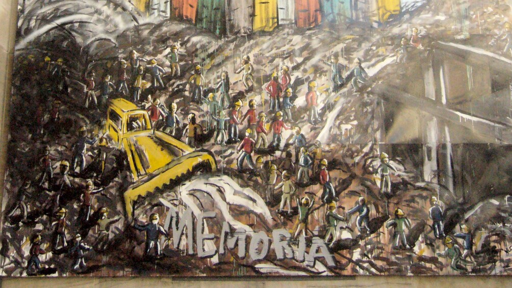 Oil painting on the walls of a Jewish center in Argentina