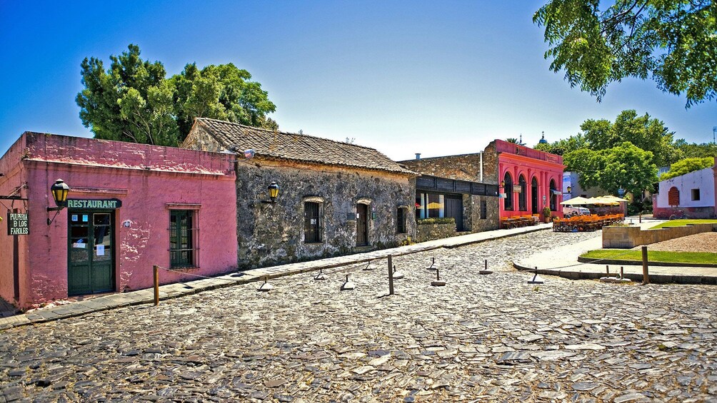rustic buildings along old stone roads in Argentina