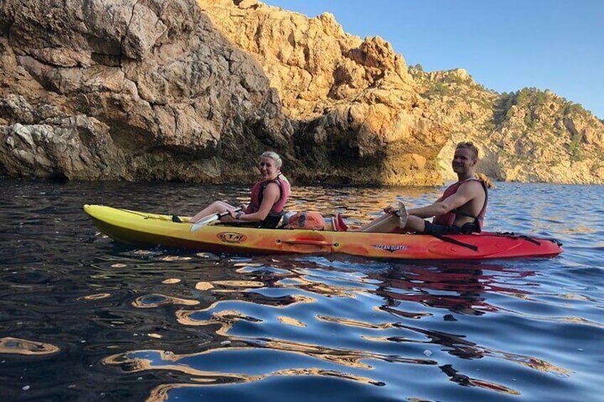 Breathtaking guided Kayak tour from Sant Elm the bay of Cala en Tió