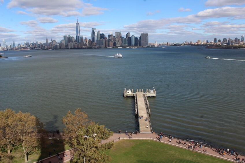 Looking towards Manhattan from inside the Statue of Liberty