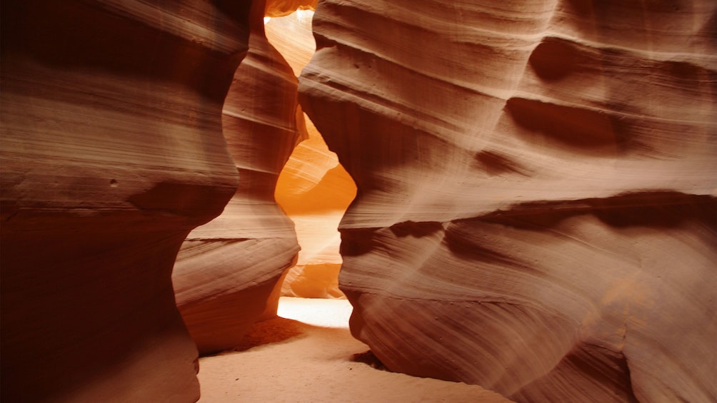 Sunlight fills Antelope Canyon in Arizona