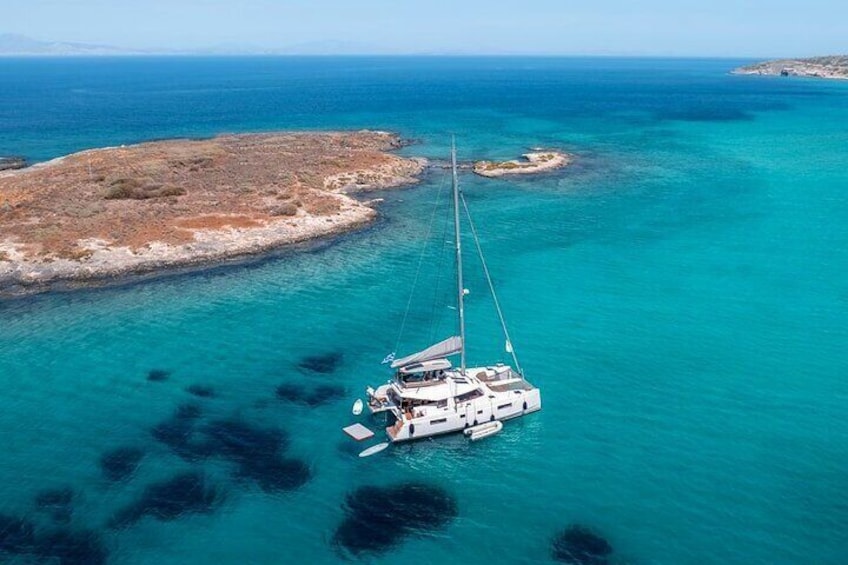 Heraklion: Dia Catamaran Tour, Lunch, Open Bar & Snorkeling