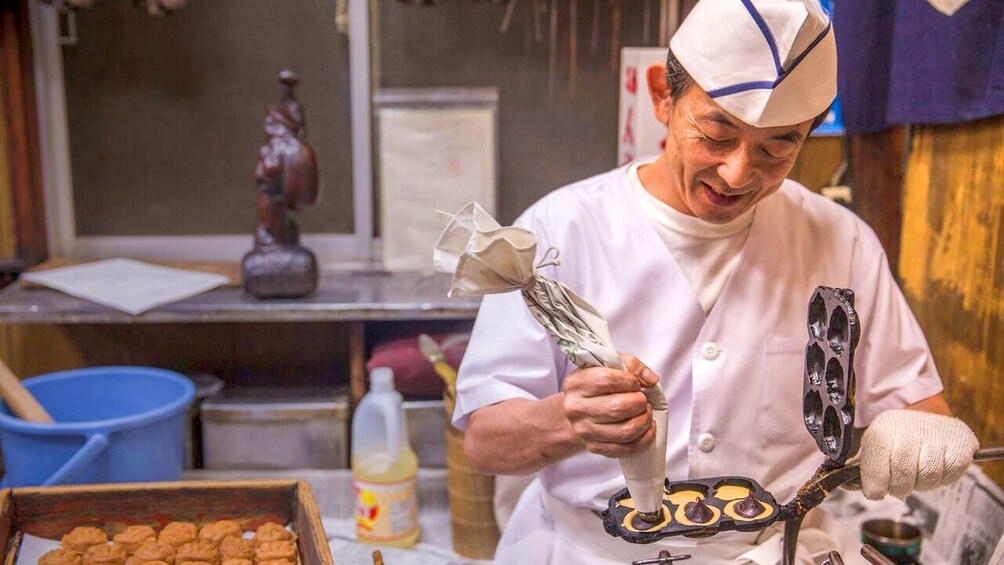 Man making pastries in Japan