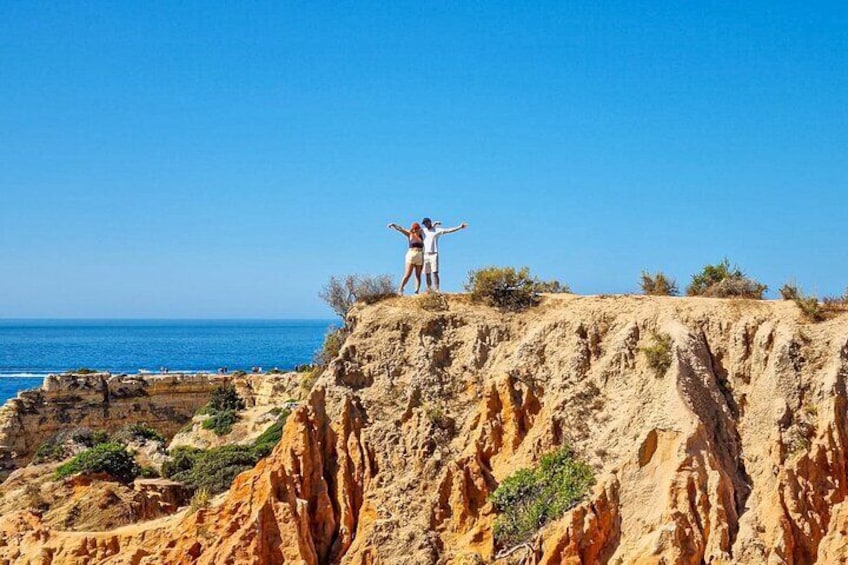 From Faro: 7 Valleys Hiking, Benagil Cave, & Snorkeling Tour