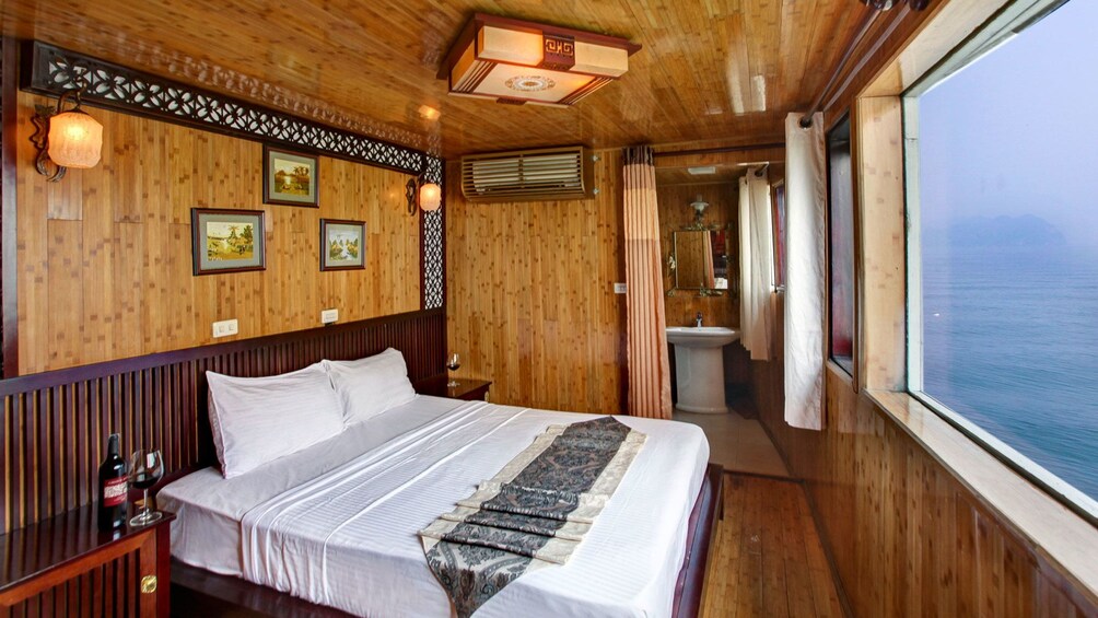 private living quarters on the boat in Hanoi