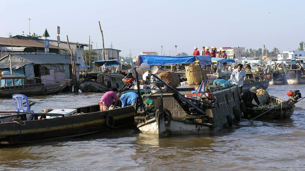 Locals on the Mekong River in Vietnam