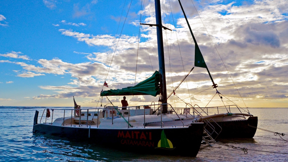 Catamaran at dusk in Oahu