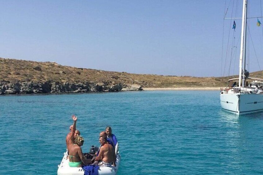 Sailing adventure with Nadia K to Delos and Rhenia Island from Mykonos