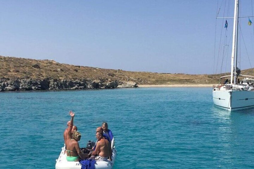 Sailing adventure with Nadia K to Delos and Rhenia Island from Mykonos