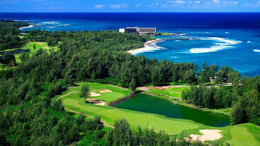 Scenic view of Arnold Palmer Golf Course at Turtle Bay