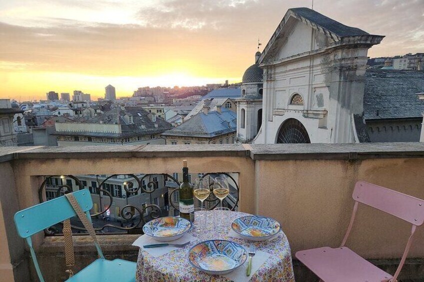 Genoese cooking lesson in the with lunch in the terrace