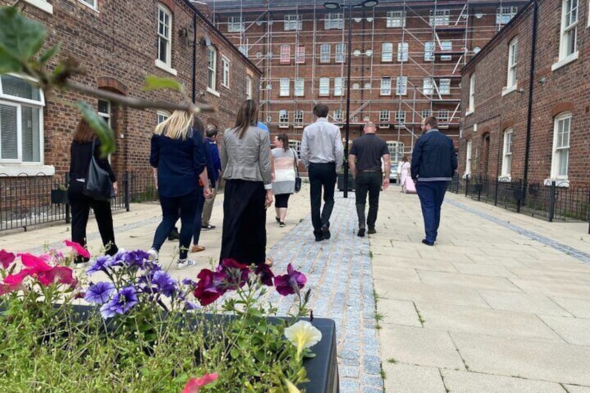 Walking down a modern day film set to our next bite