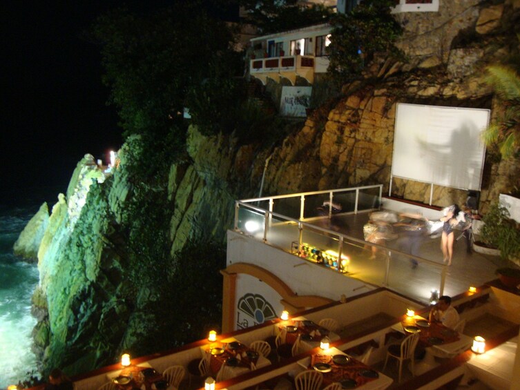Cliff-Diving Show at La Perla Restaurant