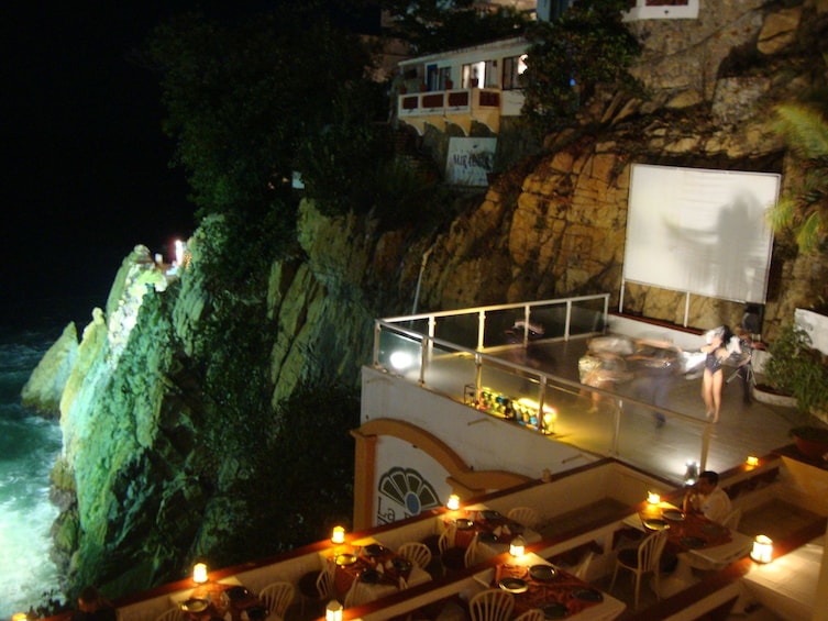 Cliff-Diving Show at La Perla Restaurant