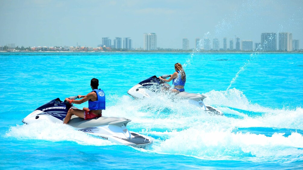 View of the beach on the Wave Runner Oceano tour in Cancun 