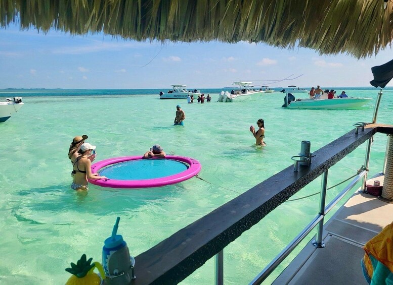 Picture 5 for Activity Key West: Private Tiki Bar Party Boat & Mini Sandbar