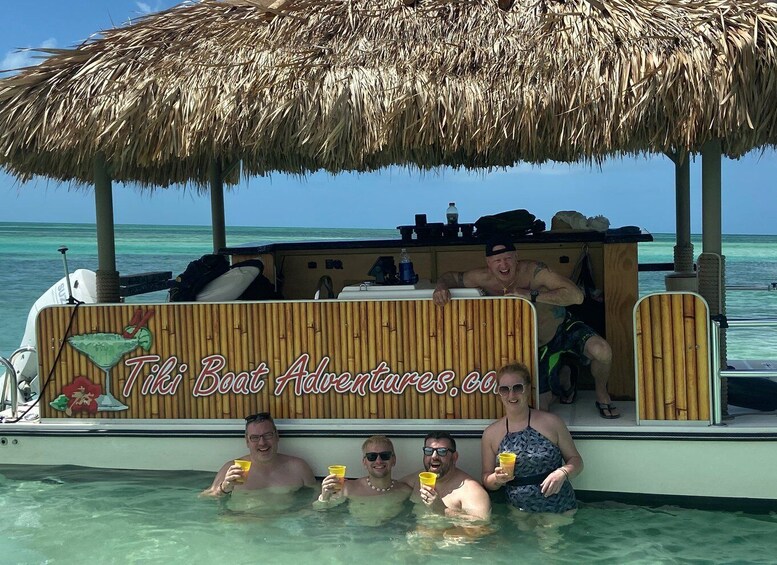 Key West: Private Tiki Bar Party Boat & Mini Sandbar