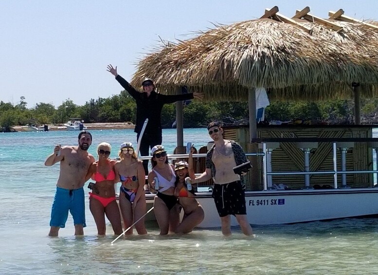 Picture 1 for Activity Key West: Private Tiki Bar Party Boat & Mini Sandbar