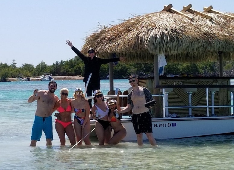 Picture 1 for Activity Key West: Private Tiki Bar Party Boat & Mini Sandbar