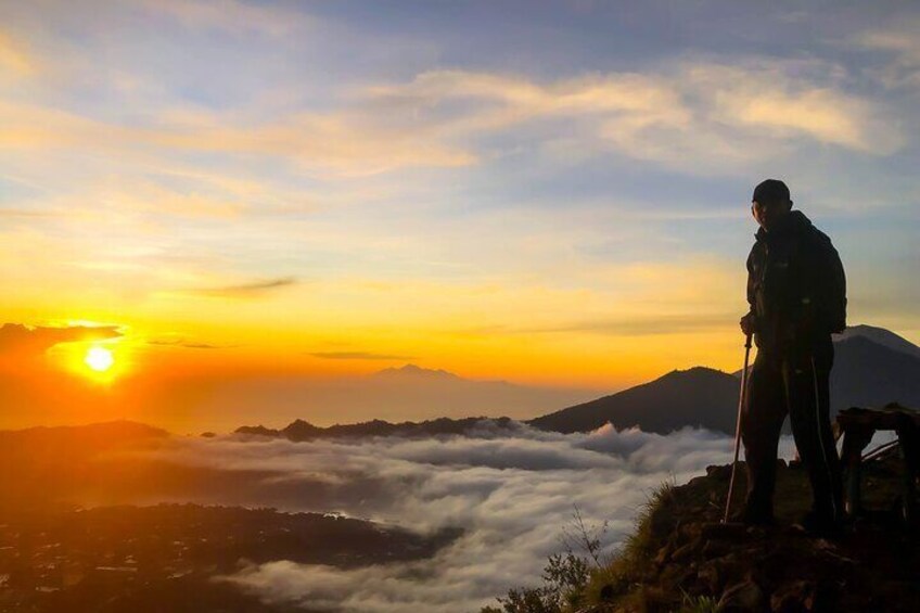Standing at the top and waitng the sunrise