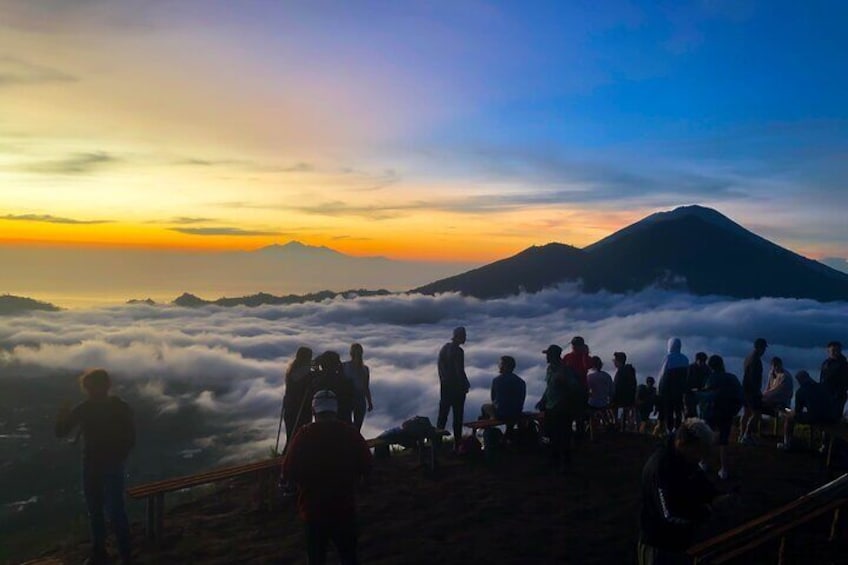 Tourists waiting for the sunrise