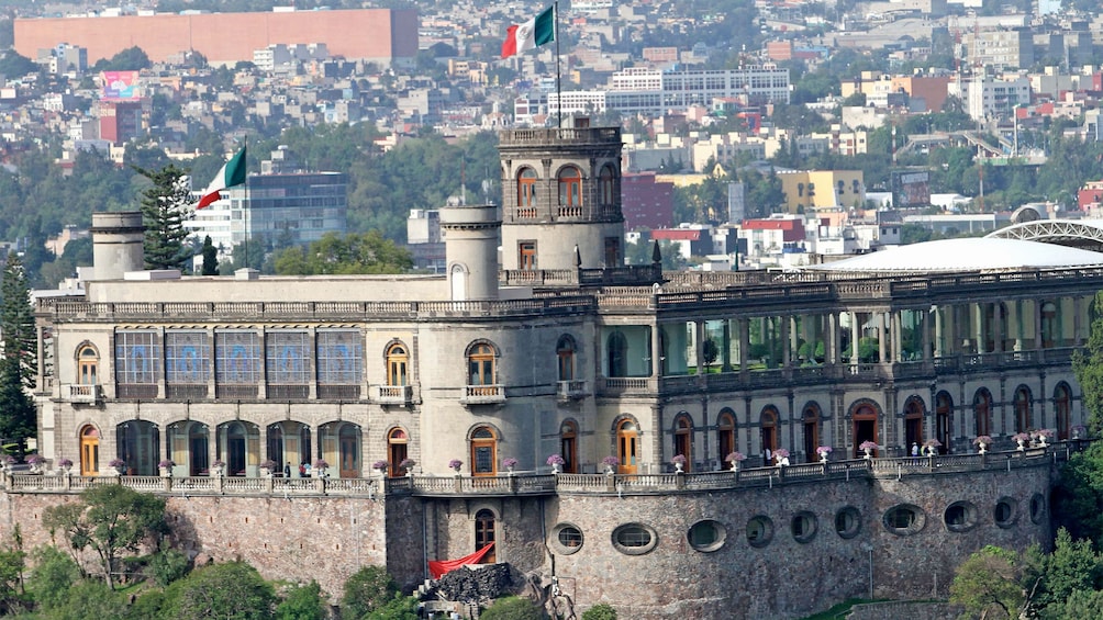 Front view of castillo de chapultepec in Mexico 